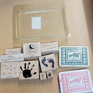 - Stampin Up lot of 9 Baby stamps and ink pad (set I)
